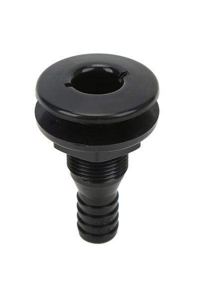 Choice black Boats Fitting Boat Through Hull Connector 3/4in ABS Plastic Hose Coupling Drain Outlet Accesso