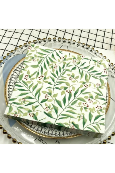 Choice 20 قطعة من المناديل الورقية المربعة المطبوعة الملونة، مناديل الوجه الزهرية للمطاعم والفنادق وحفلات الزفاف