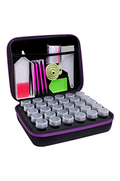 Choice صندوق تخزين أدوات التطريز الماسية DIY باللون الأخضر، صندوق تخزين مجوهر...