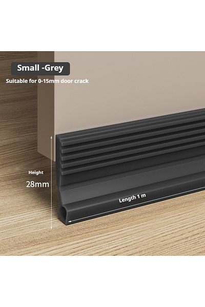 Choice 1m Small Gray 28/50mm Height Door Seal Strip Flexible Soft Tpe Under Door Weatherstrip 1m Self-adhes