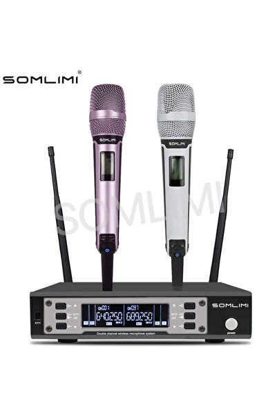 Choice نظام ميكروفون لاسلكي احترافي ثنائي القنوات UHF من SOMLIMI EW135G4 بالل...