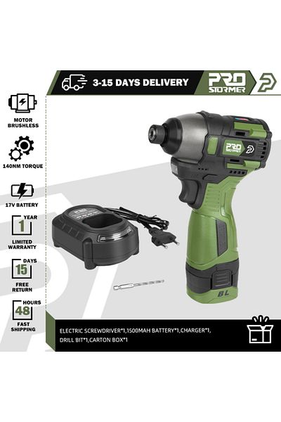 Choice 1.5ah Screwdriver 17v Electric Screwdriver 140nm Cordless Drill/driver Screw 1500mah Battery Recharg