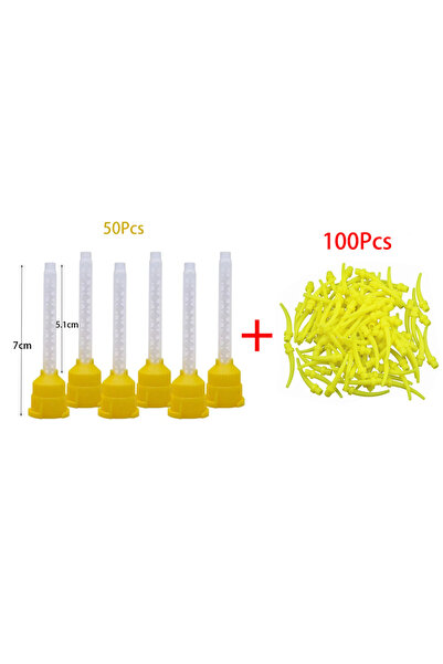 Choice1 مجموعة من 50 قطعة من رؤوس خلط مواد طب الأسنان، أنابيب، فوهات للاستخدا...