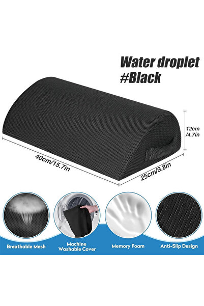 Choice1 Water droplet-Black 1Pc Foot Rest for Under Desk at Work-Ergonomic Design Foot Stool for Fatigue wit
