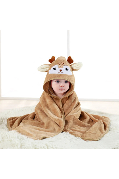 Choice منشفة حمام للأطفال الرضع برسومات كرتونية على شكل قهوة، رداء حمام ناعم ...