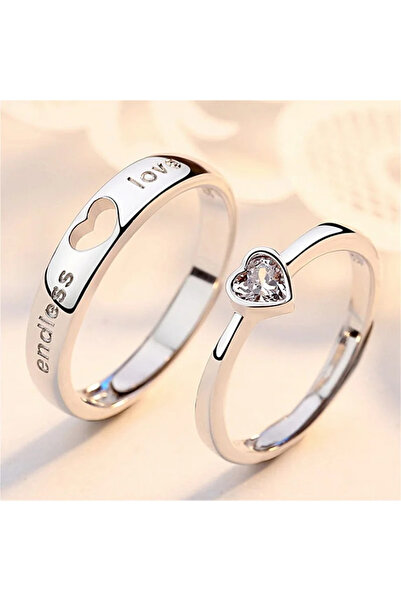 Choice resizable AJZ03-1 New Zircon Heart Matching Ring For Women Men Set For...