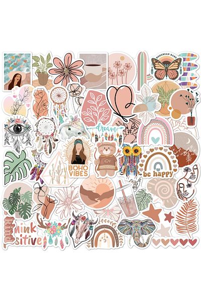Choice 50PCS 10/30/50pcs Cute Bohemian Art Style Graffiti Stickers Boho Aesthetic Sticker Decoration Phone
