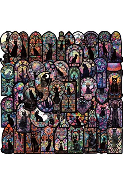 Choice 50 قطعة من ملصقات القطة القمرية السوداء الداكنة القوطية الرائعة لبطاقا...