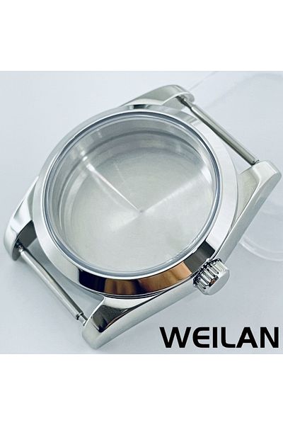 ANGLANG 36mm Nh34 Nh35 Nh36 Solid Back B1 36mm 40mm Silver Watch Case Waterproof Sapphire Crysta Fit Nh34 Nh
