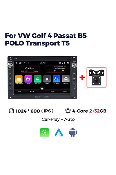Choice MN-B5-H2-A 2Din Carplay لاسلكي يعمل بنظام Android 13 لسيارات فولكس فاجن باسات B5 MK4 MK5 جولف 4 بولو بورا جيتا T5 Navigator