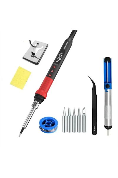 Choice 80w Set 80w Soldering Iron Kit Adjustable Temperature Lcd Solder Welding Tools Ceramic Heater Solder
