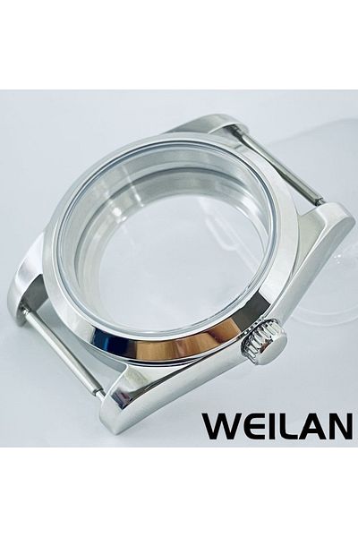 ANGLANG 40mm Nh34 Nh35 Nh36 Glass Back B1 36mm 40mm Silver Watch Case Waterproof Sapphire Crysta Fit Nh34 Nh