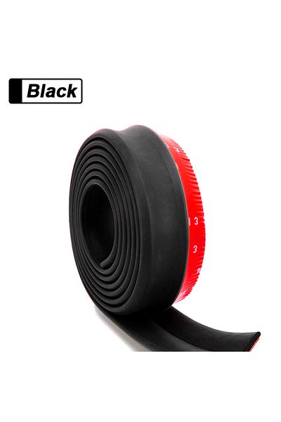 Choice 2.5M Black Universal Car Front Bumper Lip Rubber 2.5m/98.43in Bumper Protector Black Bumper Lip Stri