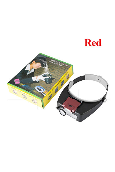 Choice عدسة مكبرة مثبتة على الرأس الأحمر بإضاءة LED 1.5X 3X 8.5X 10X عدسة مكب...