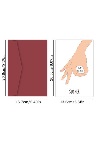 Choice 20.8x13.7cm 1 Set 1pc Funny Rude Birthday Cards for Men,Circle Game Humorous Greeting Card with Enve