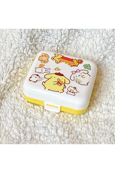 Choice Ppompompurin Sanrio Pompompurin Storage Box Cartoon Flip Cover Cotton Pads Stationery Jewellery Stic