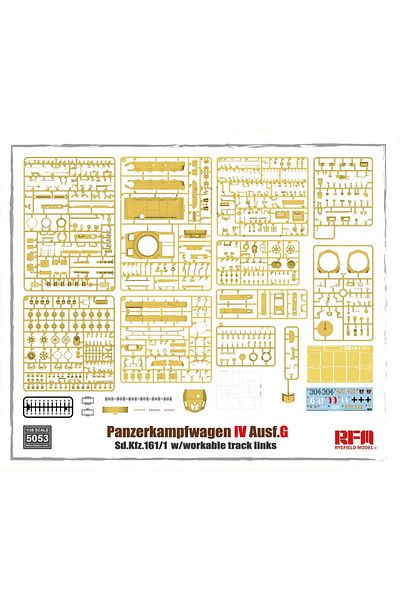 Choice RYEFIELD RFM5053 Pz.Kpfw.IV Ausf.G W/Workable Track Links Model Kit
