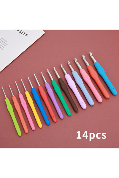 Choice full set 14PCS 2/2.5/3/3.5/4/4.5/5/5.5/6/6.5/7/8/9/10mm DIY Crochet Hooks Plastic Handle Knitting We