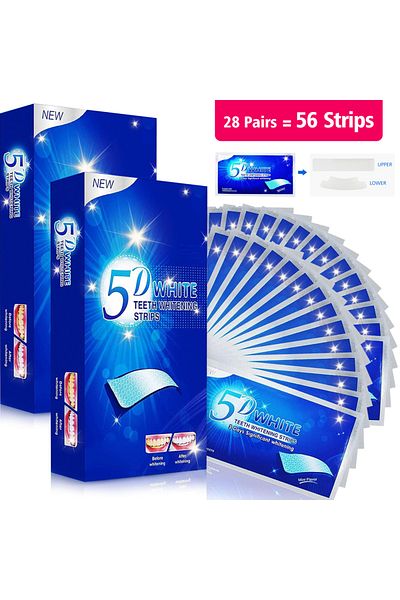 Choice5 5D 28pairs 7/14/28 Pairs Teeth Brightening Strips for Teeth, 5D/9D Whitener Strips Reduced Sensitivi