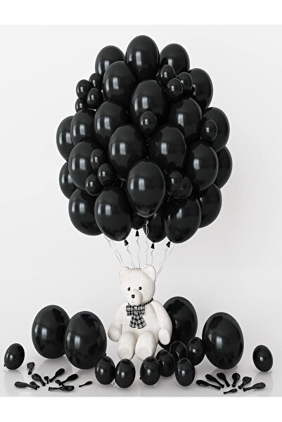BALON DİYARI 10 Adet Siyah Renk Balon – Helyum Uyumlu, Kaliteli Ve Dayanıklı