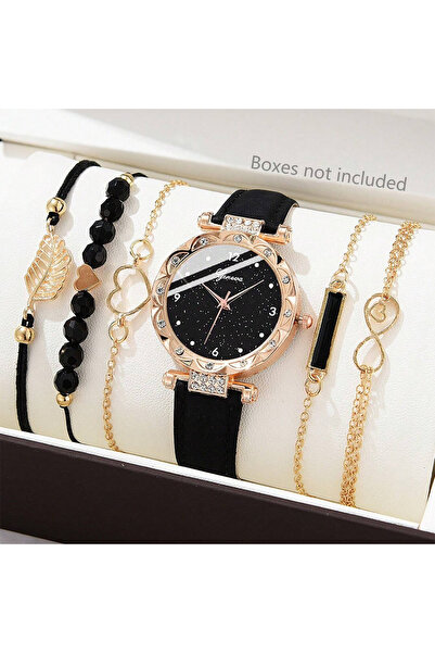 Choice Blick 3 6PCS Set Watch For Women Luxury Leather Analog Ladies Quartz Wrist Watch Fashion Bracelet Wa