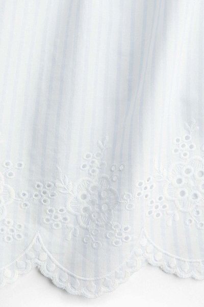 H&M Embroidered Tie-strap Top