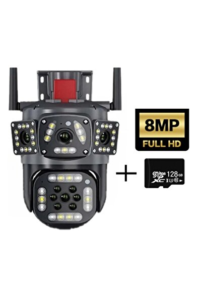 Choice كاميرا خارجية K3W 8 ميجابكسل مزودة بمقبس أمريكي وذاكرة 128 جيجابايت ودقة 8 ميجابكسل وواي فاي ودقة 4K وشاشة بعدسة مزدوجة وكاميرا حماية بثلاث شاشات