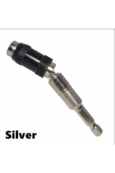 Choice Silver 1pc Magnetic Screw Drill Tip, 1/4" Impact Tough Bit Holder With 20° Pivoting , Bendable Exten