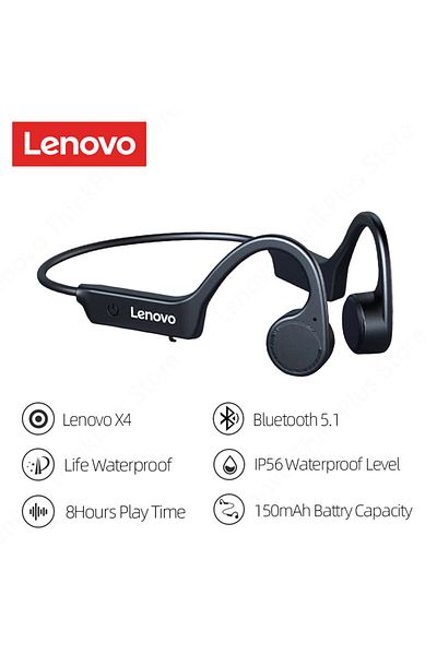Choice Black Lenovo X4 Bluetooth 5.1 Wireless Bone Conduction HiFi-Grade Sound Quality Earphones Low Latenc