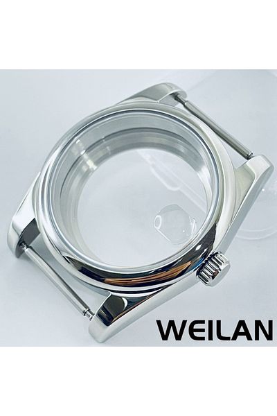 ANGLANG 36mm Nh34 Nh35 Nh36 Glass Back A3 36mm 40mm Silver Watch Case Waterproof Sapphire Crysta Fit Nh34 Nh
