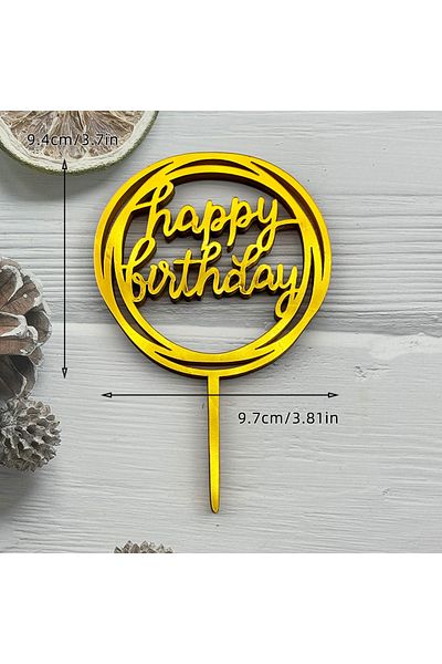 Choice 10 أنماط 9 10 قطع أكريليك كعكة عيد ميلاد سعيد الوردي الذهب الفضة أكريليك الأطفال الرجال النساء كعكة دي