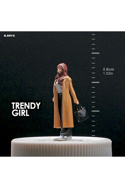Choice Trendy girl Kicarmod 1/64 Scale Model Figurine Miniature doll model of a handbag carrying woman wear