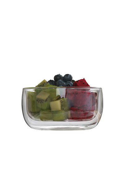 Choice 300ml 300/500ml Clear Double Layer Glass Bowl Heat-resistant Fruit Salad Bowl Kitchen Glassware For