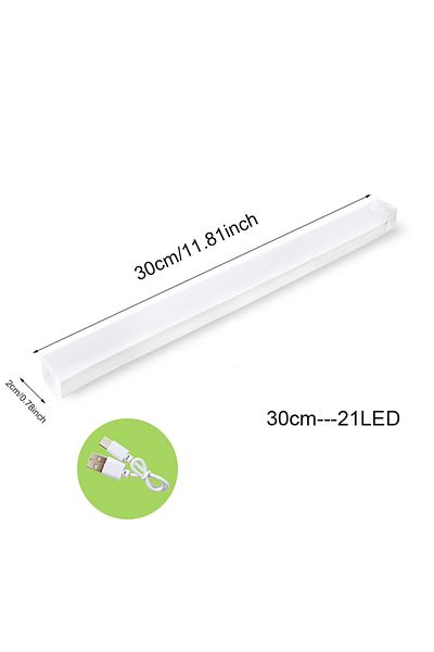 IWP 30cm-21LED White Motion Sensor Light Wireless LED Night Light USB Rechargeable Night Lamp For Kitche