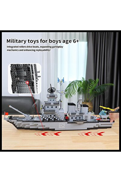 COOYA 970PCS Military Cruiser Vehicles Model Building Blocks With Helicopter, educational toy for kids 3+