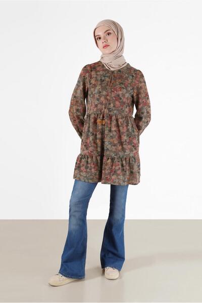 Alvina LACED DETAIL PATTERNED FOLDED TUNIC 42320