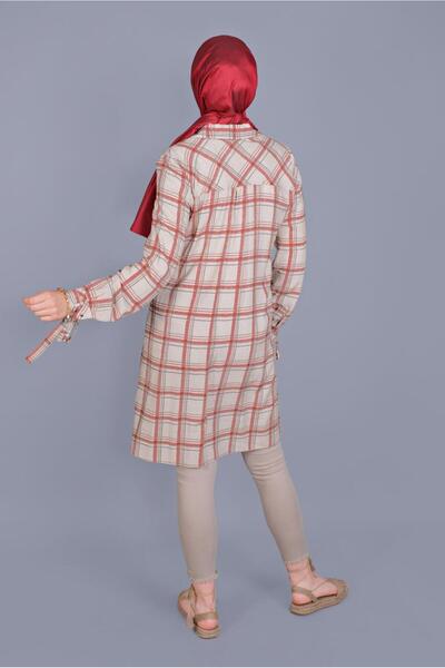 Alvina Checkered Tunic with Laces - 41519
