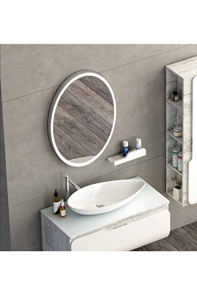 Oval ledli metal çerçeveli ayna