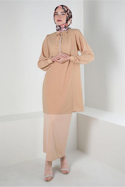 Alvina STONE STRIPED RIFFIR DETAIL TUNIC 43856