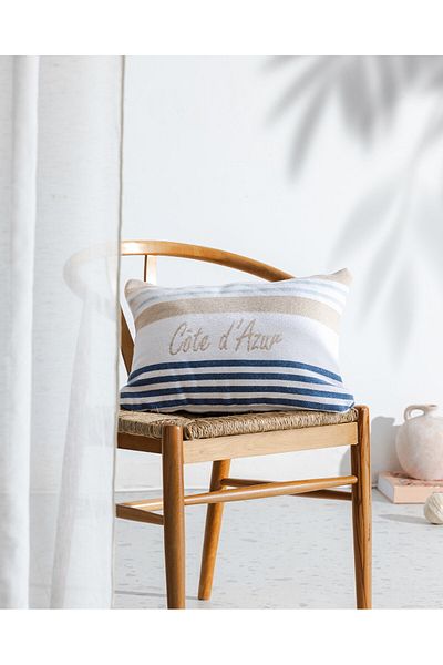 Madame Coco Ardoix Dekokissenbezug – Beige/Marineblau – 33 x 50 cm