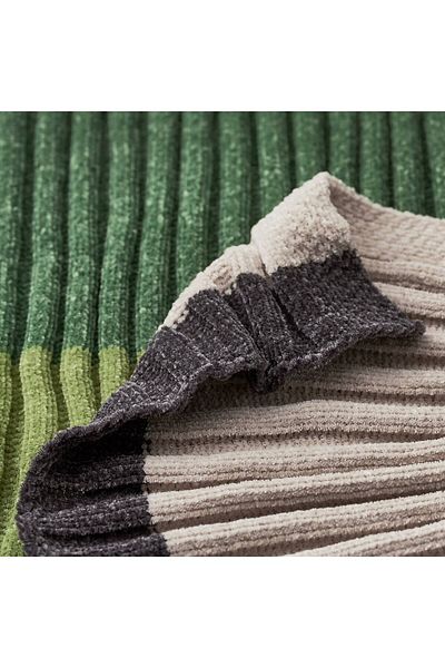 IKEA FJÄLLTRIFT Throw, grey/green, 130 x 170 cm