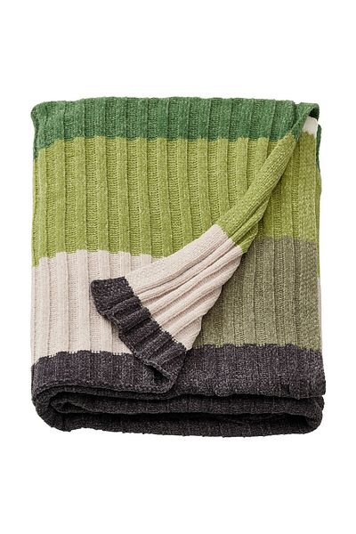 IKEA FJÄLLTRIFT Throw, grey/green, 130 x 170 cm