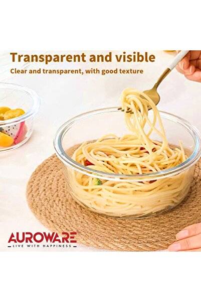 Auroware 8 Pack of Glass Containers with Leak Proof Airtight Lid, BPA Free, Microwave Freezer Safe