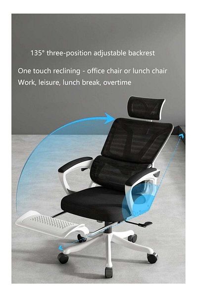 COOYA Reclinable Office Chair Seat, With Lift Swivel, Double Back, Pillow, sturdy, durable, for home