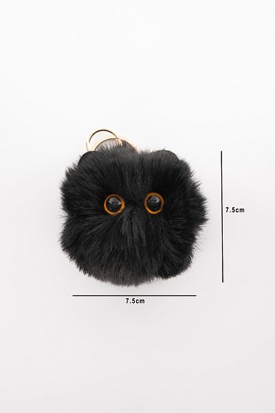 shop Cute Plush Cat Keychain - Pom Pom Design (7.5 cm)