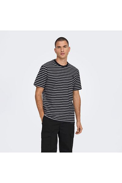 Only & Sons Тениска с райета ONSHENRY REG SS - Schlauchschal NOOS