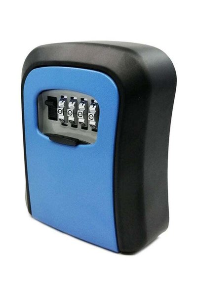 Generic Wall Mounted Key Lock Box Blue/Black 11.90x4.90x9.50cm
