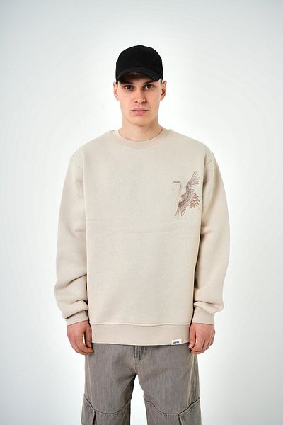 Respire Φούτερ Oversize με Κέντημα Κύκνου