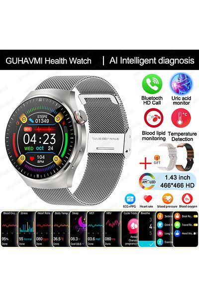 Choice Medical Grade Silver Mesh Belt 2a 2025 New Nursing Grade Smart Watch Blood Oxygen Blood Lipid Uric A