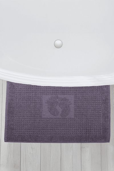 Homedius Bathroom Checkered Foot Patterned Cotton Foot Towel 50X70Cm